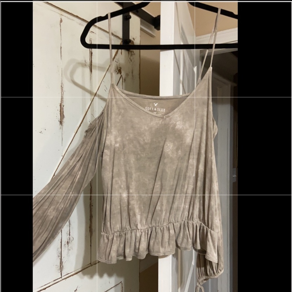 Beige Shoulder-less top
